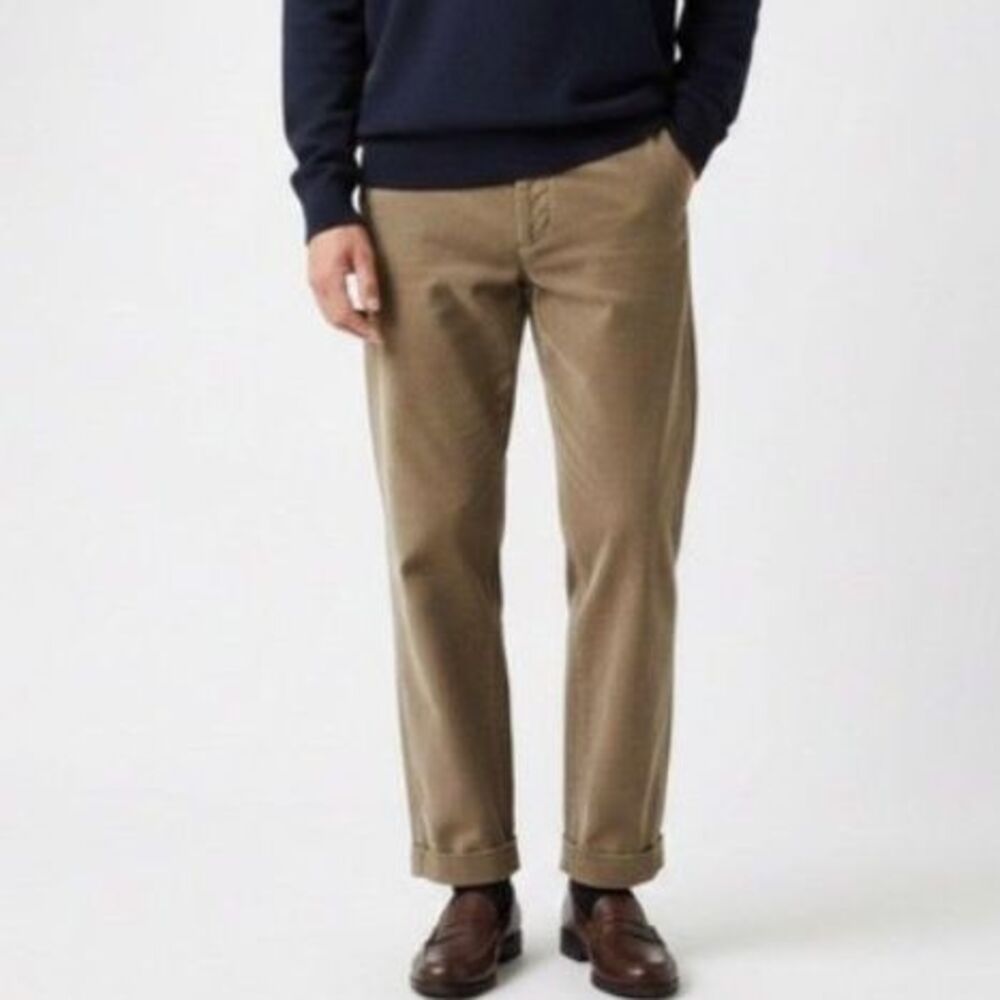 Brooks Brothers Men's Tan Cotton Wide Wale Corduroy Cuffed Pants Size 38 X 28